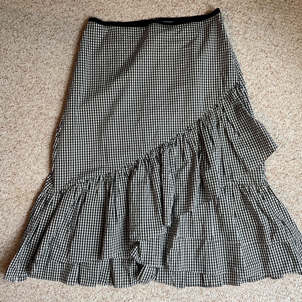 Black and White Gingham Ruffle Skirt - Picture 7 of 7